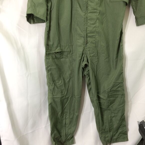 Men’s Top Gun Flight Suit Costume Olive Green XL Pilot Jumpsuit Patches Maverick - Picture 4 of 9